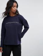 Mango Somewhere Slogan Sweatshirt - Navy