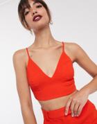 Asos Edition Suit Two-piece Bralette-red