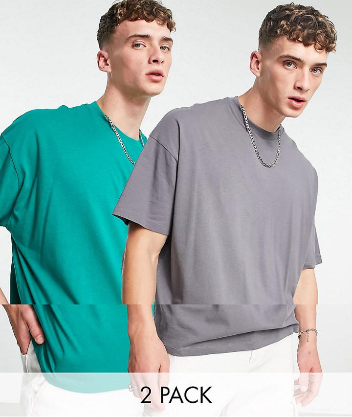 Asos Design 2 Pack Oversized T-shirt-multi