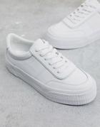 Asos Design Dynamic Leather Chunky Sneakers In White