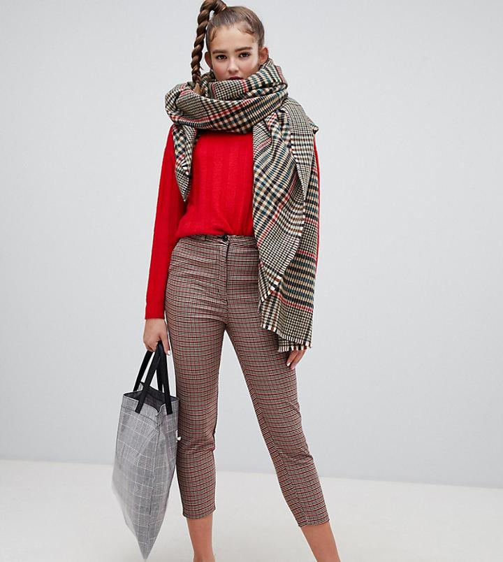 Monki Checked Peg Pants