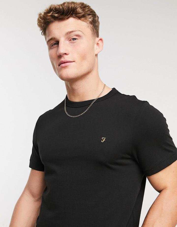 Farah Danny Cotton T-shirt In Black - Black