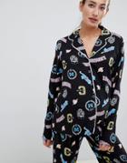Asos Design Maternity Varsity Traditional 100% Modal Pants Set - Multi