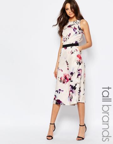 Little Mistress Tall Floral Printed Culotte Jumpsuit - Multi