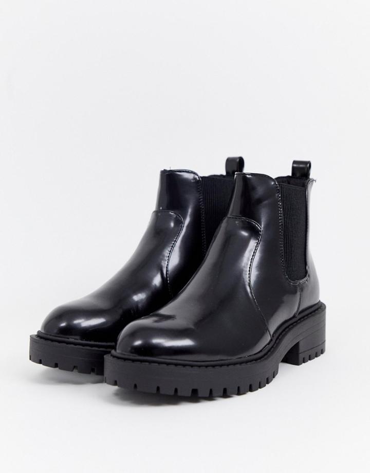 New Look Chunky Flat Chelsea Boot - Black
