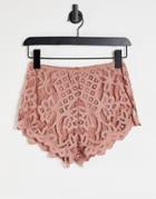 Free People Adella Shorts In Lace-pink