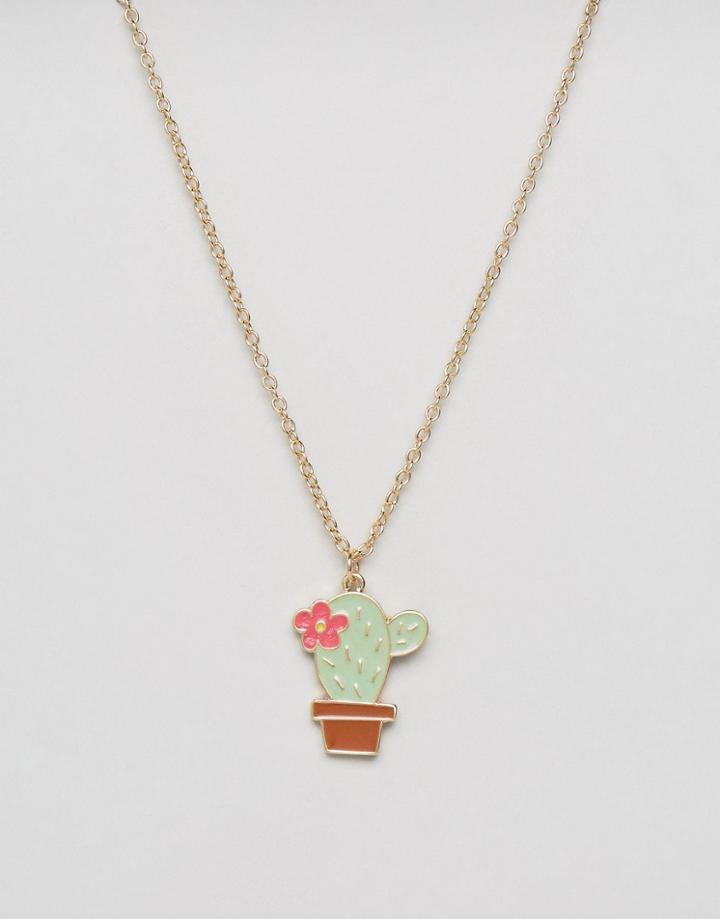 Asos Cactus Novelty Necklace - Multi
