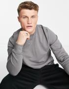 Calvin Klein Hybrid Logo Sweatshirt In Charcoal Gray