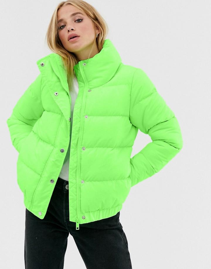 Brave Soul Slay Cropped Padded Coat-green