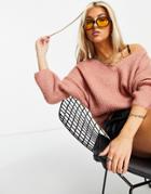 Vero Moda V-neck Sweater In Rose-pink