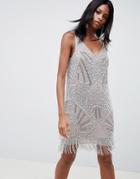Asos Edition Embellished Cami Mini Dress - Silver