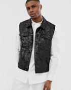 Asos Design Black Sequin Vest