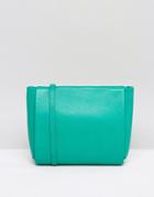 Jaeger Icon Zip Top Leather Crossbody Bag - Green