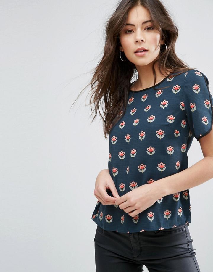 Sugarhill Boutique Floral Love Top - Navy