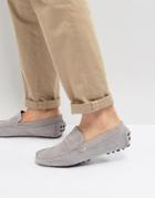 Pier One Moccasin Loafers In Gray Suede - Gray
