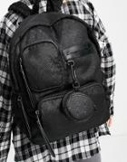 Topshop Nylon Multi Pocket Backpack In Black
