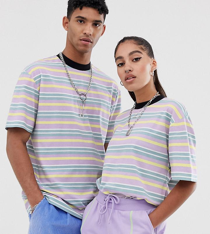 Collusion Unisex Striped T-shirt-multi