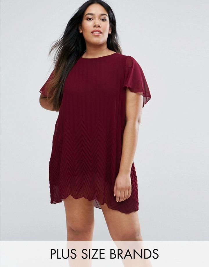Lovedrobe Plus Pleated Tunic Dress - Red
