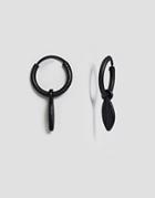 Icon Brand Feather Hoop Earrings In Matte Black Exclsuive To Asos - Black