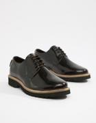 Ben Sherman High Shine Lace Up Chunky Shoes In Oxblood - Red