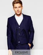 Selected Homme Exclusive Pin Dot Suit Jacket In Skinny Fit - Navy
