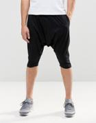 Sixth June Slouchy Jersey Shorts With Drop Crotch - Black