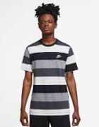Nike Club Stripe T-shirt In Black/gray