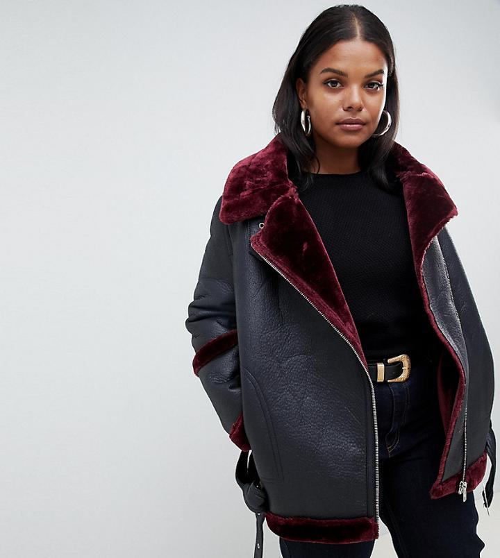 Asos Design Curve Bonded Aviator - Black
