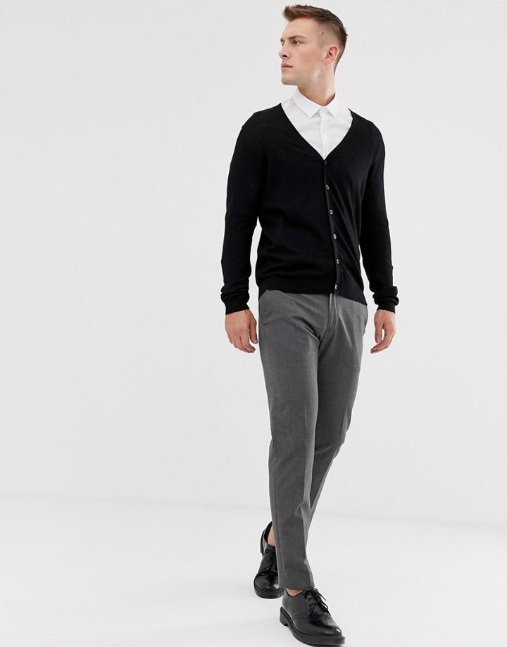 Asos Design Knitted Cardigan In Black