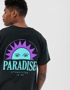 New Look Oversized T-shirt With Paradise Back Print In Black - Black