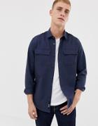 Only & Sons Military Shirt In Regular Fit - Blue