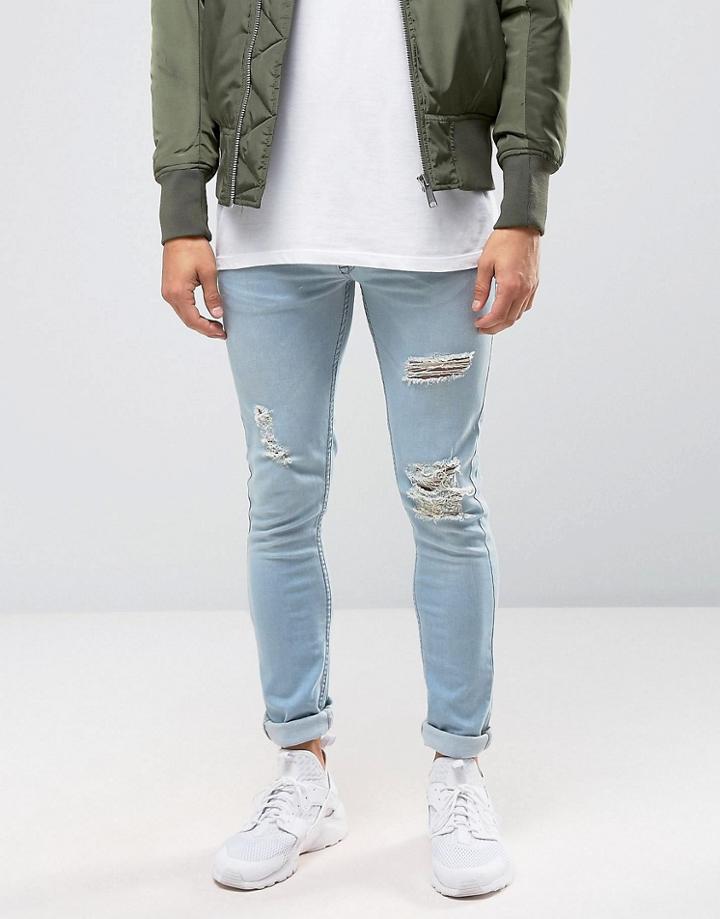 Kubban Denim Spray On Jean Extreme Rips Bleach Wash - Black
