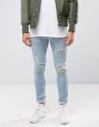 Kubban Denim Spray On Jean Extreme Rips Bleach Wash - Black
