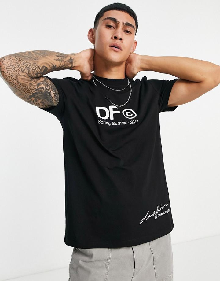 Asos Dark Future T-shirt With Multi Logo Prints In Black