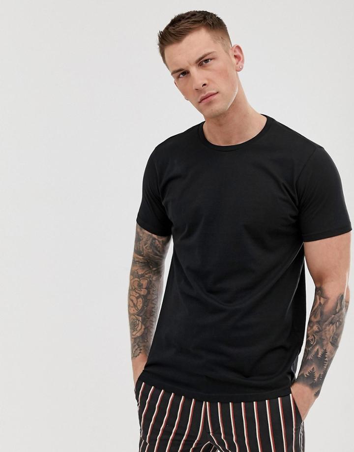 Brave Soul Organic Cotton T-shirt In Black - Black