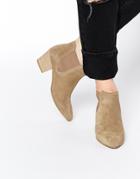 Asos Railton Pointed Suede Western Ankle Boots - Sand