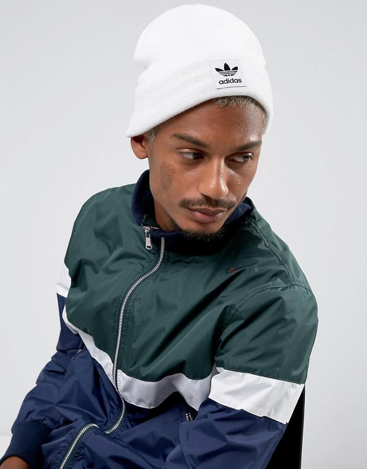 Adidas Originals Trefoil Beanie In White Br2618 - White