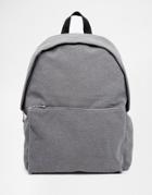 Asos Backpack In Gray Faux Suede - Gray