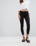 Mango Cropped Jeans With Zip Details - Blue