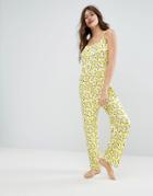 Monki Banana Print Cami Onesie - Yellow