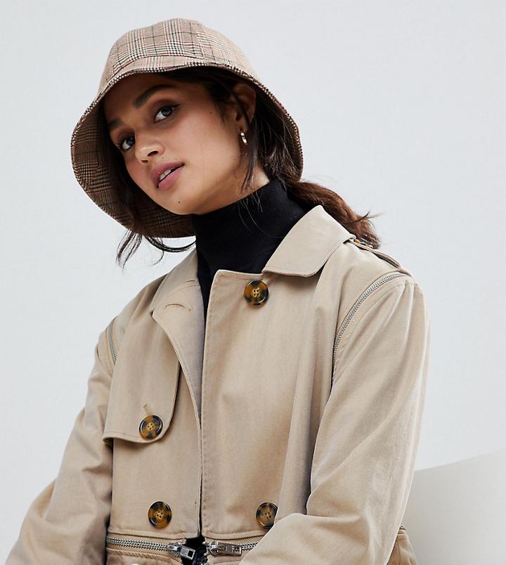 My Accessories London Check Oversized Bucket Hat - Multi