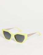 Quay Vinyl Cat Eye Sunglasses-yellow