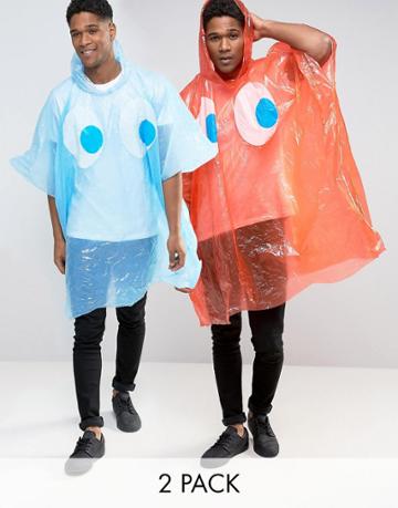Pac-man Poncho In 2 Pack - Multi