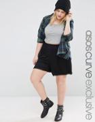 Asos Curve Crochet Trim Shorts - Black