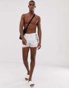 Ea7 Rubber Logo Swim Shorts In White - White