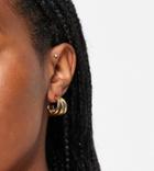 Asos Design 14k Gold Plated Hoop Earrings In Small Triple Row