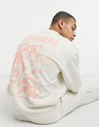 Sixth June Natural Back Print Sweatshirt In Beige-neutral