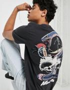 Allsaints Snakepit T-shirt With Back Print In Black