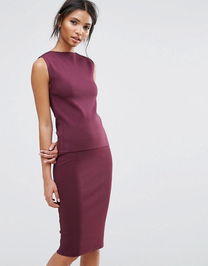Selected Sleeveless Knit Top Co-ord - Red
