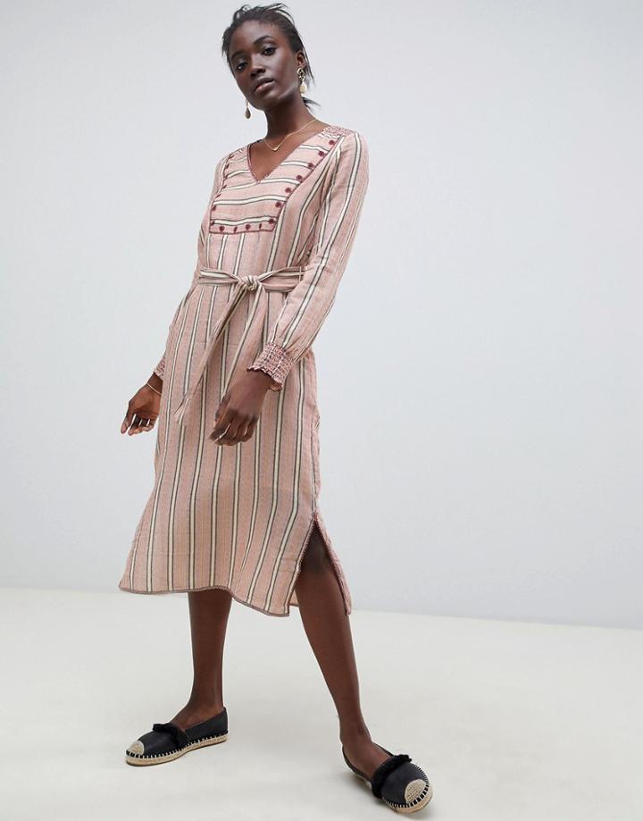 Intropia Embroidered Midi Tunic Dress - Multi